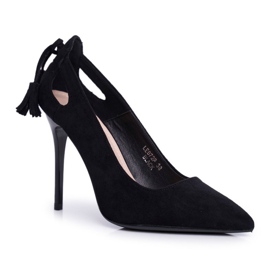 PS1 Escarpins Femme En Daim Avec Spitz Noir Leven