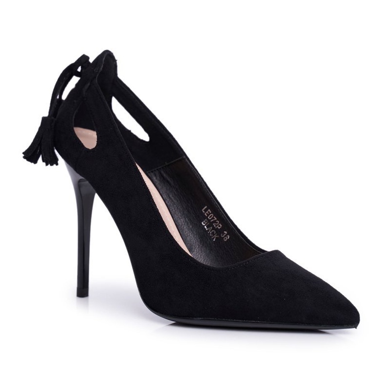 PS1 Escarpins Femme En Daim Avec Spitz Noir Leven le noir