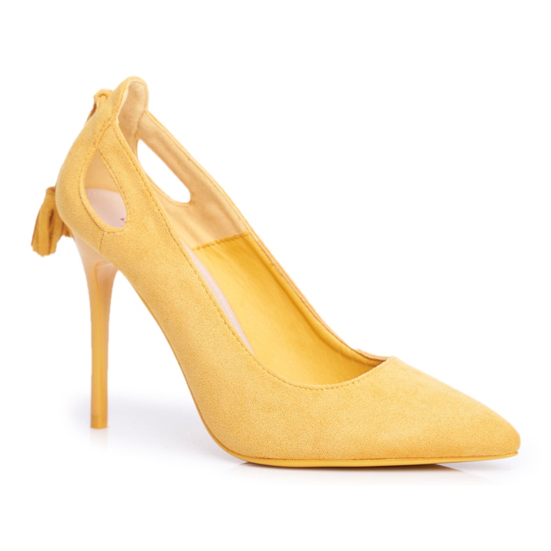 PS1 Escarpins Femme En Daim Avec Spitz Jaune Leven