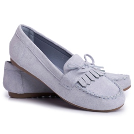 BUGO Mocassins Femme Daim Bleu Velucci