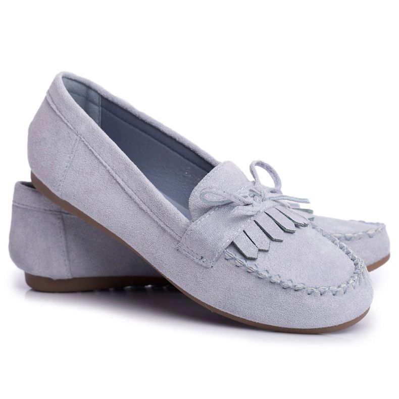 BUGO Mocassins Femme Daim Bleu Velucci