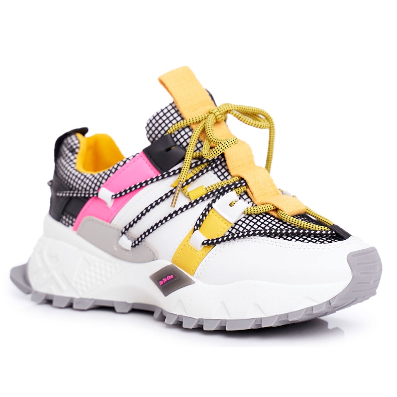 PS1 Chaussures de sport pour femmes blanches LA91 Be One multicolore jaune