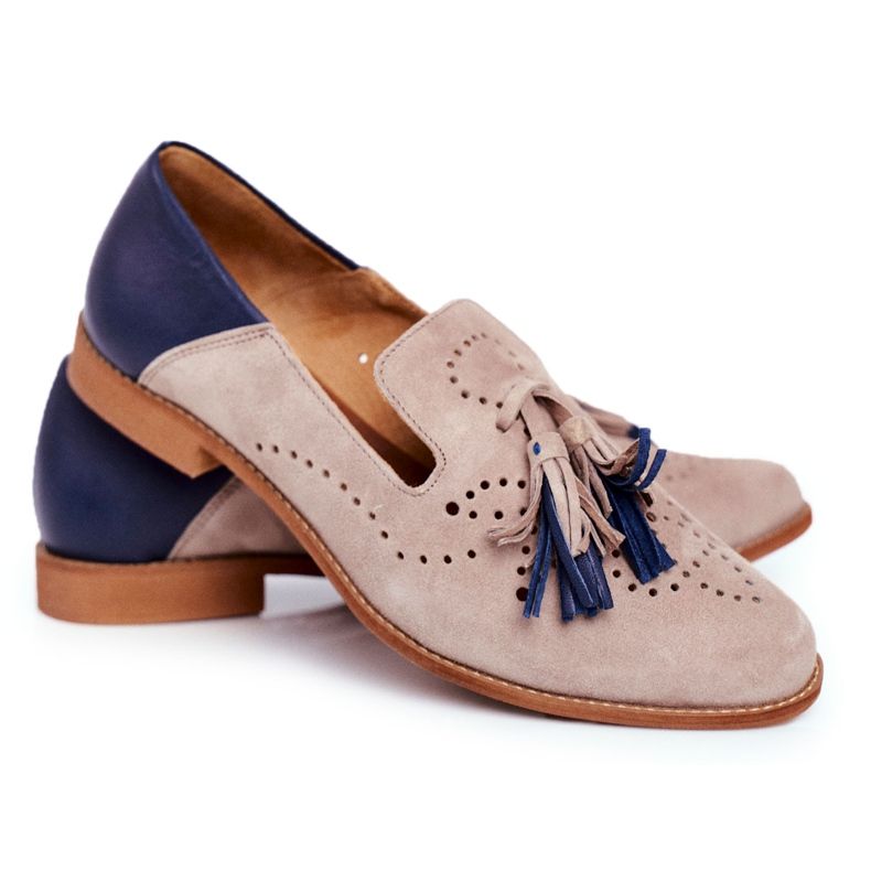 Mocassins Femme Brogues Maciejka Cuir Beige 04484-04 / 00-5 Mocassins Femme Brogues Maciejka Cuir Beige 04484-04 / 00-5