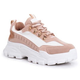 SEA Chaussures Sport Femme Beige et Blanc Palmas brun