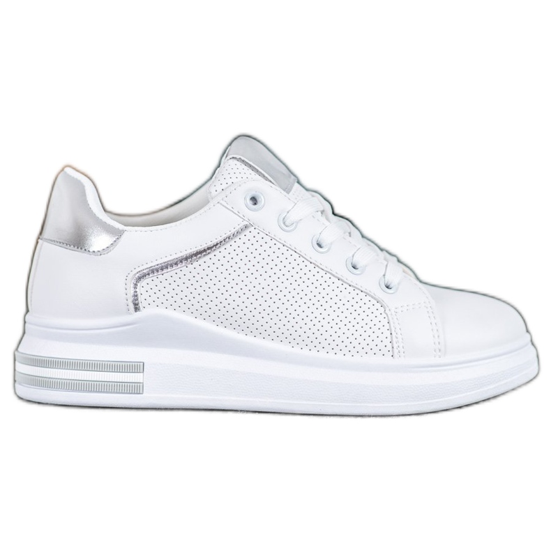 Weide Baskets en cuir écologique blanche