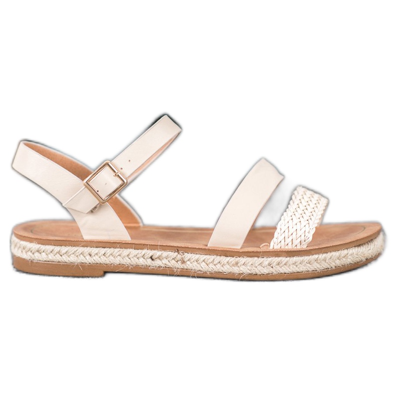 SHELOVET Sandales en cuir écologique tressé brun