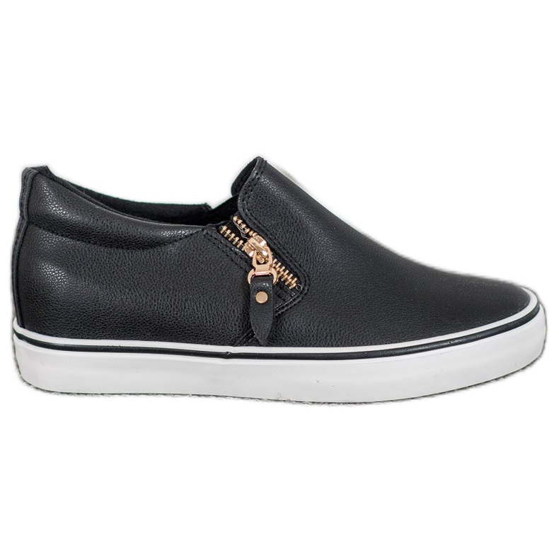 SHELOVET Slipons noirs avec une fermeture éclair le noir SHELOVET Slipons noirs avec une fermeture éclair le noir