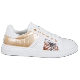 SHELOVET Baskets blanches confortables jaune