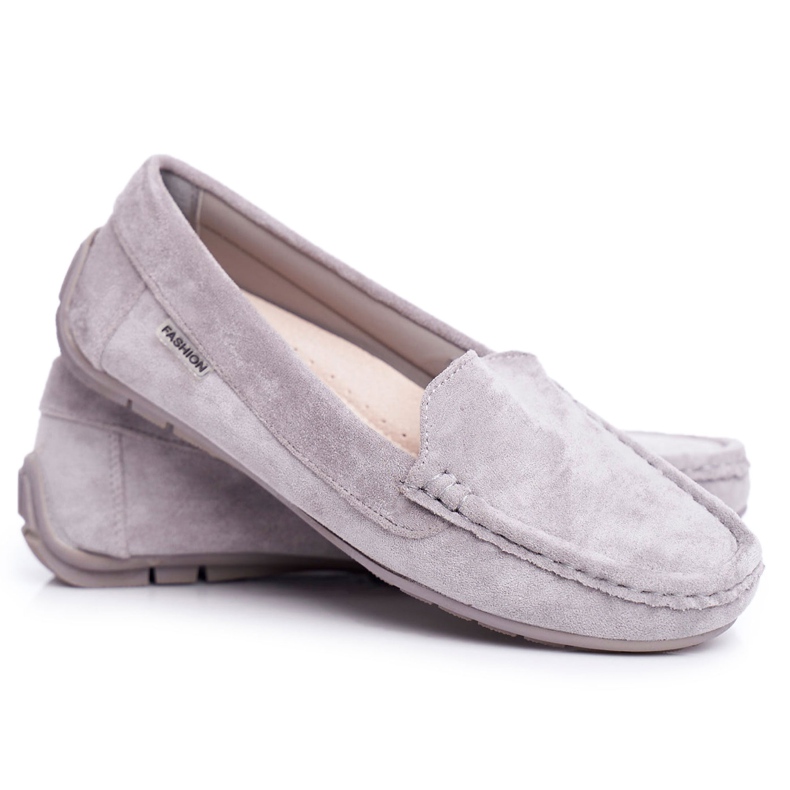 EVE Mocassins Gris Femme En Daim Morreno EVE Mocassins Gris Femme En Daim Morreno
