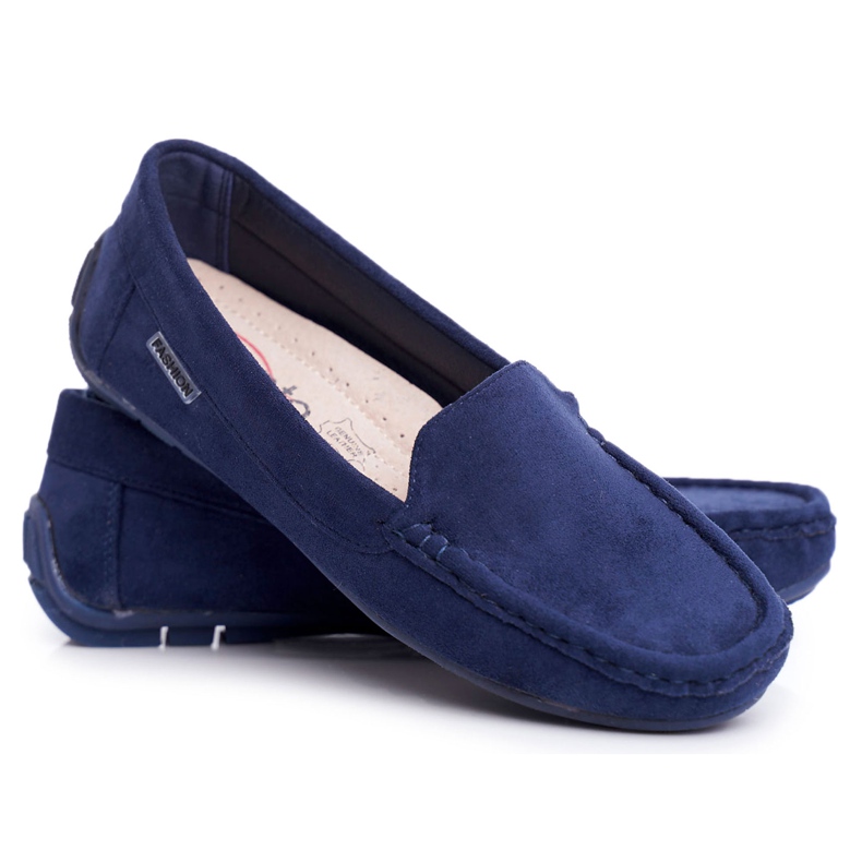 Mocassins Femme Bleu Marine Daim Morreno