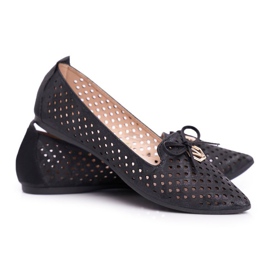 Vinceza Ballerines ajourées femme Noir Manam