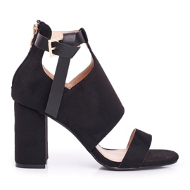 Vinceza Sandales pour femmes sur un talon haut avec une tige paumes noires