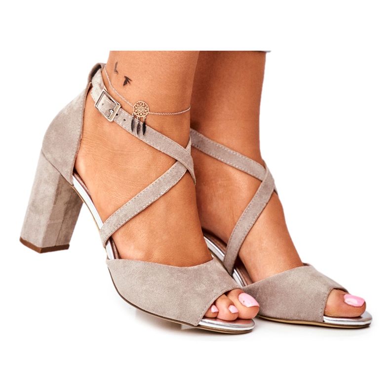 Sandales Pour Femmes À Talons Hauts Sergio Leone Gris SK865 Sandales Pour Femmes À Talons Hauts Sergio Leone Gris SK865