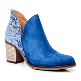 Bottes À Talons Femme Maciejka Printemps Cuir Bleu Marine 04492-17