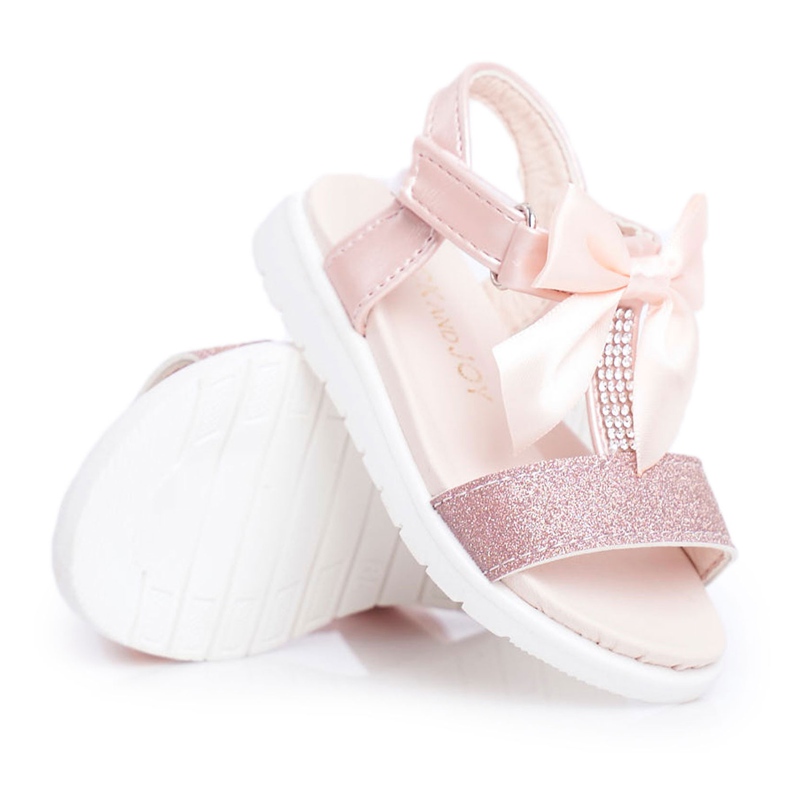 FRROCK Sandales Enfant Avec Velcro Pour Fille Champagne Bella rose jaune