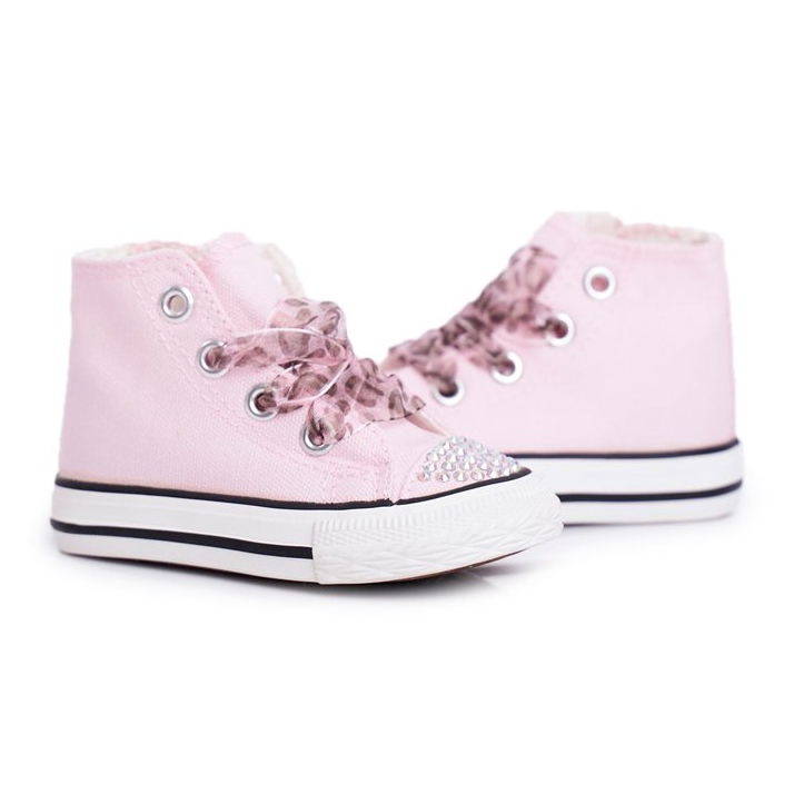 Converse haute enfant rose sales