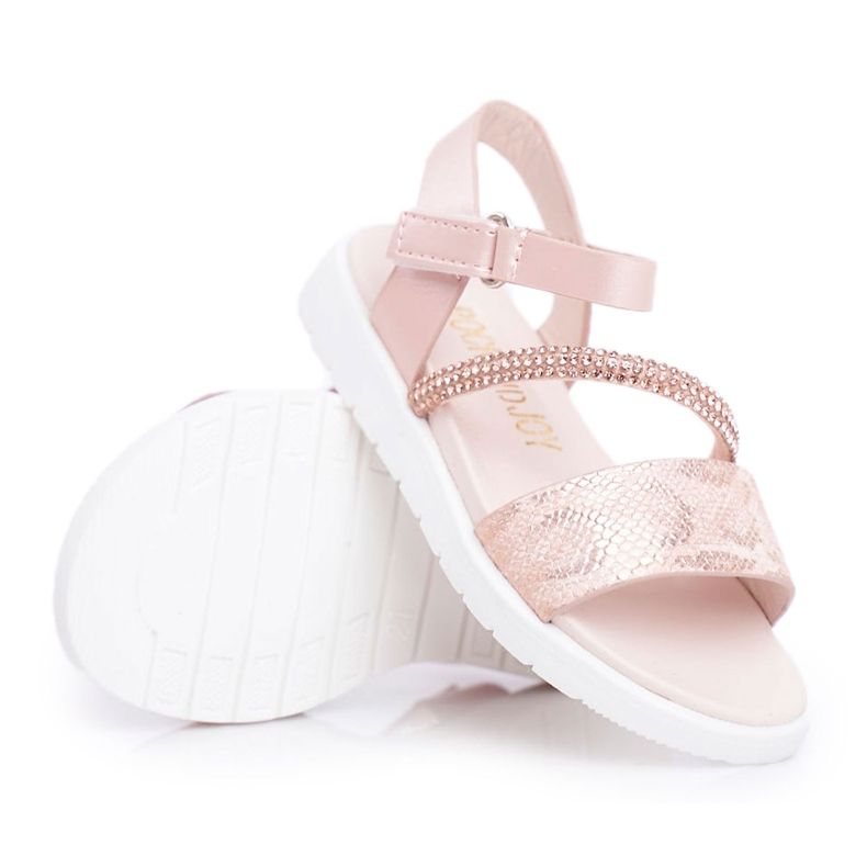 FRROCK Sandales Enfant Avec Velcro Fille Rose Lilo