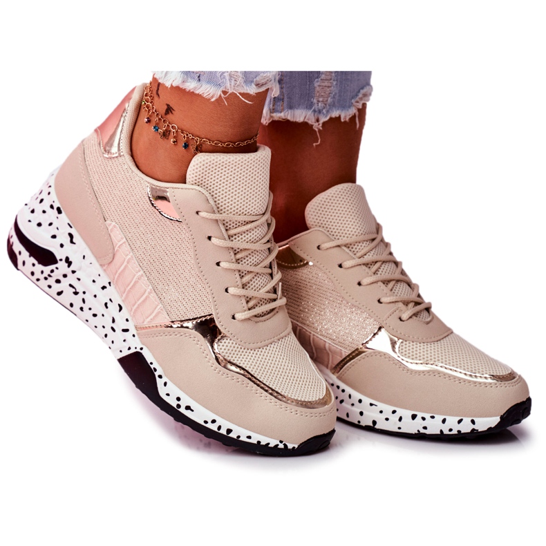 Chaussures De Sport Femme Hidden Wedge Beige Mollen