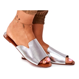 HAN Chaussons Femme Plat Argent Mimios gris