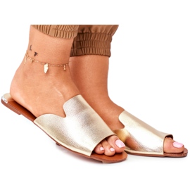 HAN Chaussons Plats Dorés Mimios Femme