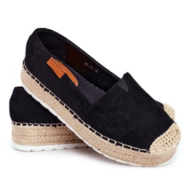 FRBS Espadrilles Pour Femmes Sur La Plateforme Noire La Playa