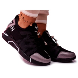 SEA Chaussures De Sport Pour Femmes Avec Une Fermeture Éclair Et Un Revers Noir Gris Terfin