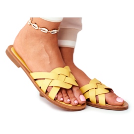 FRJ Pantoufles Élégantes Pour Femmes Jaunes Mariah