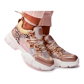 Moow Chaussures de sport pour femmes Baskets Totally Crazy beige argent multicolore