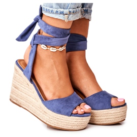 FRID Espadrilles Compensées Pour Femmes Bleu Ollie