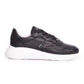 GOE Chaussures de sport pour hommes en cuir noir FF1N3008