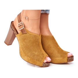 Sandales À Talons Hauts Pour Femmes Sergio Leone SK855 Jaune Senillo
