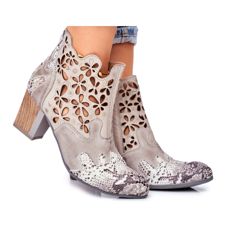 Bottes Femme À Talons Hauts Maciejka Printemps Gris 04369-13 beige