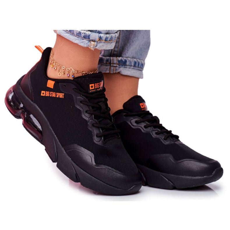 Chaussures de sport pour femmes Baskets Big Star Noir FF274946 le noir orange