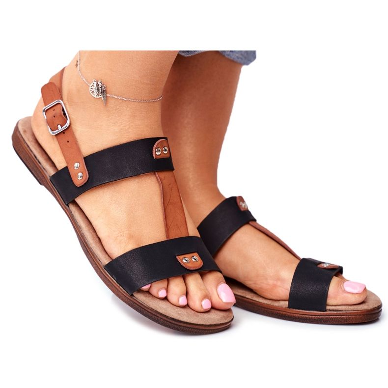 EVE Sandales élégantes pour femmes 20SD35-0307 Noir Renna le noir