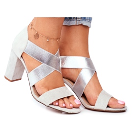 EVE Sandales Femme Daim Slip On Gris Varina