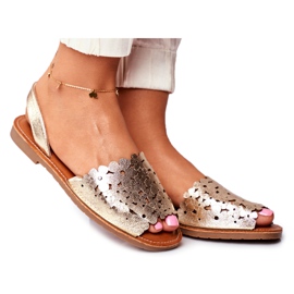 EVE Sandales à enfiler dorées pour femmes I Like Summer