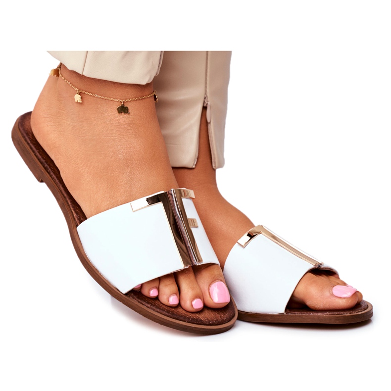 Pantoufles Élégantes Pour Femmes Blanc Nicole Dilmah blanche