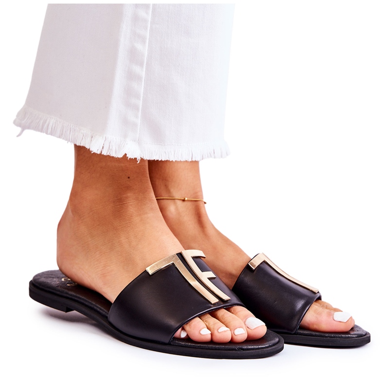 Pantoufles Élégantes Pour Femmes Noir Nicole Dilmah le noir