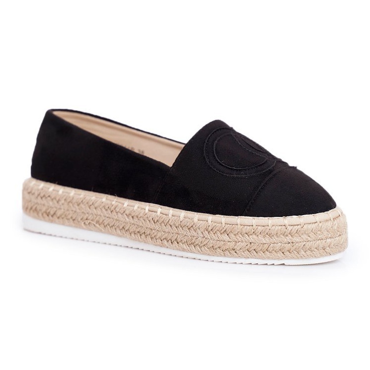 SEA Espadrilles Femme Semelle Épaisse Lin Noir Febi le noir