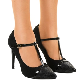 Escarpins LEI-55 en daim noir le noir