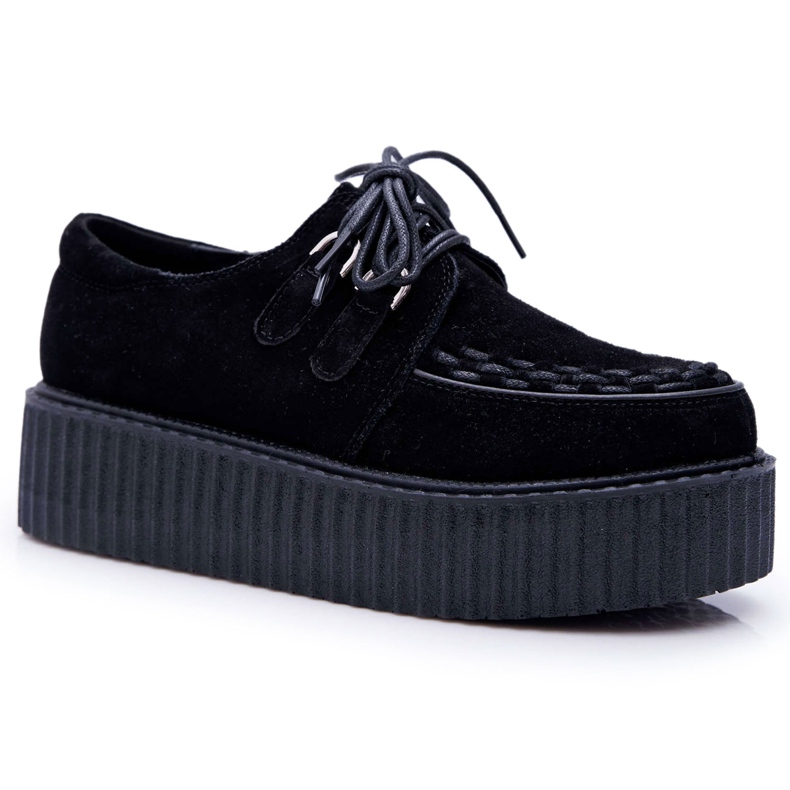 Smith's Creepers en daim noir sur la plateforme Gocain le noir