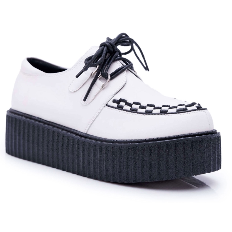 Smith's Creepers en cuir blanc sur la plate-forme Gocain blanche Smith's Creepers en cuir blanc sur la plate-forme Gocain blanche
