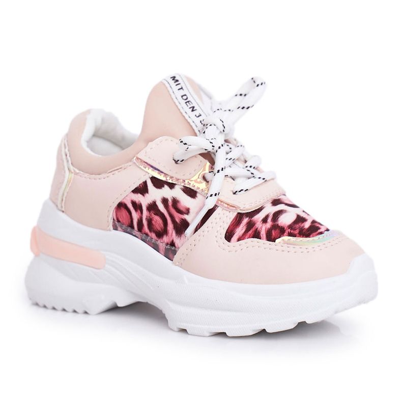 FRROCK Chaussures de sport pour enfants à motif léopard Pink Penny rose