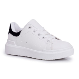 FRROCK Chaussures de sport pour enfants avec Velcro Blanc Bilbo noir