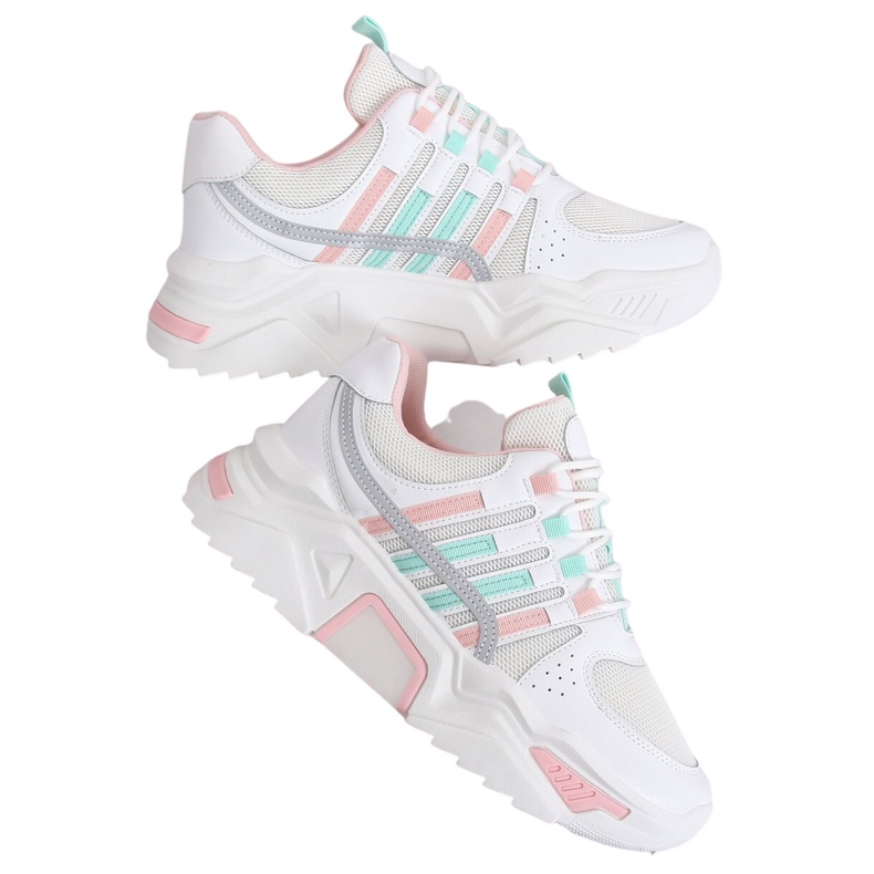 Blanc LV113P Chaussures de sport roses blanche Blanc LV113P Chaussures de sport roses blanche