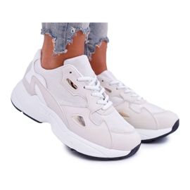 FRJ Chaussures Sport Femme Blanc Beige Szantal brun
