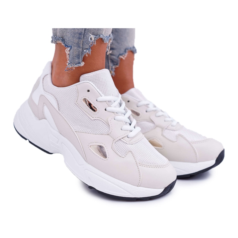 FRJ Chaussures Sport Femme Blanc Beige Szantal blanche brun
