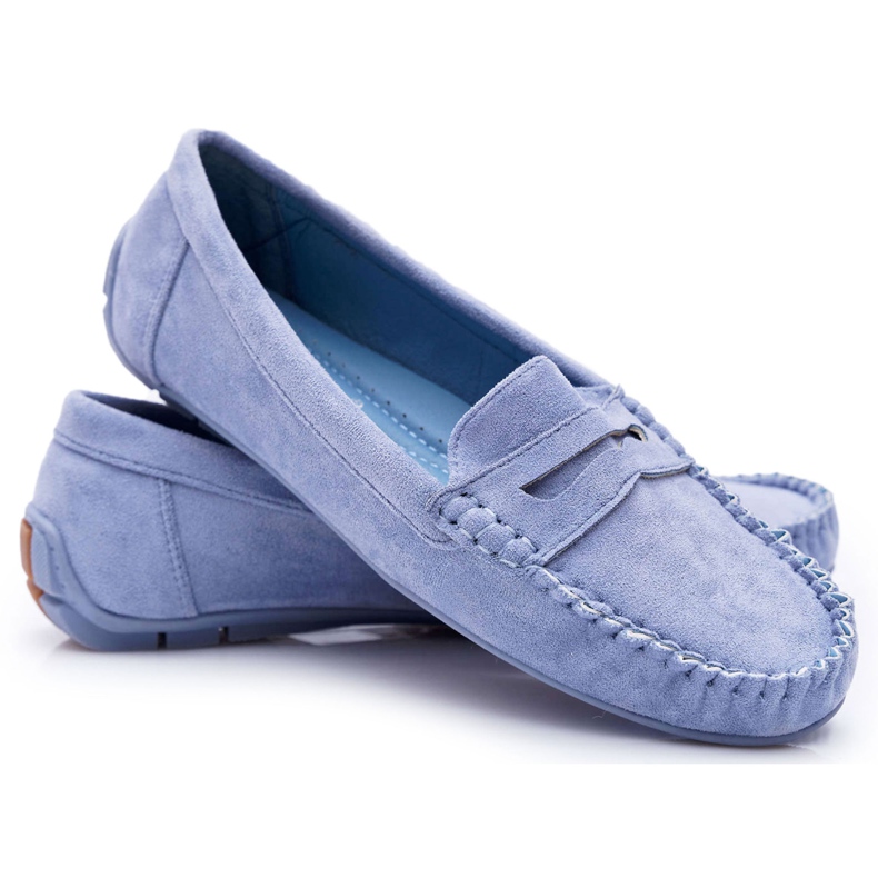 SEA Mocassins Bleus Femme En Daim Boléro