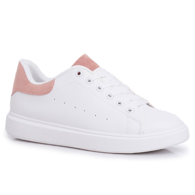 SEA Chaussures de sport pour femmes blanches à talon rose Milly