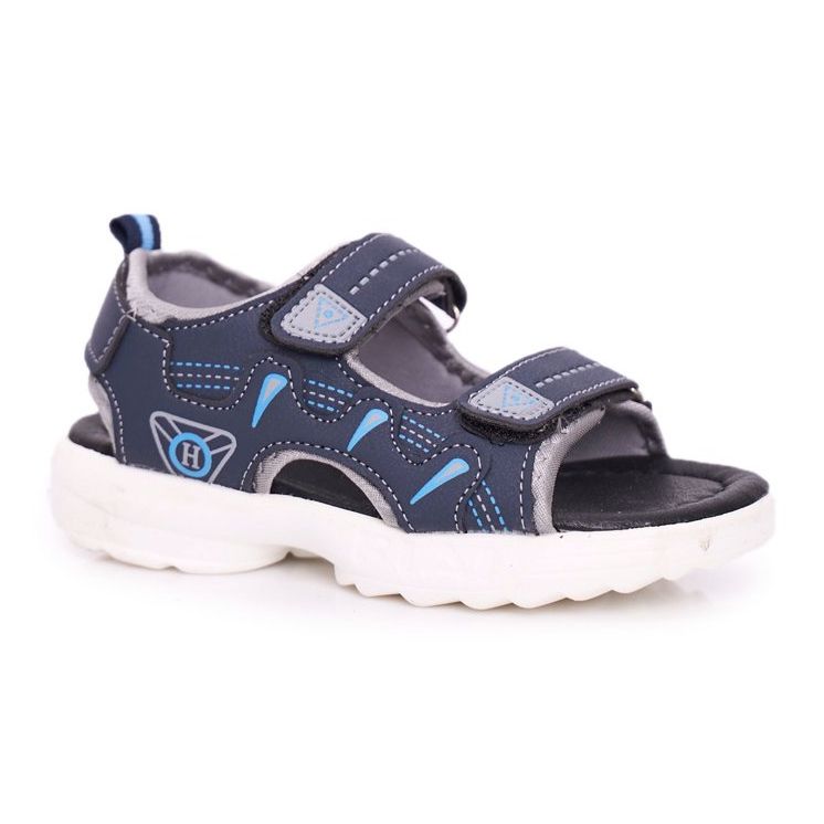 FRROCK Sandales Enfant Garçons Avec Velcro Bleu Marine Pelgro